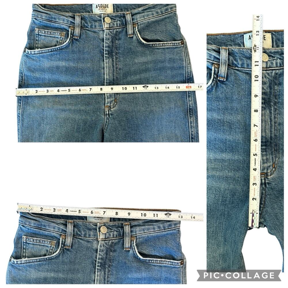 AGOLDE Pinch Waist High Rise Kick Jeans Size 27 Blue Classic Minimal Casual - Picture 8 of 11